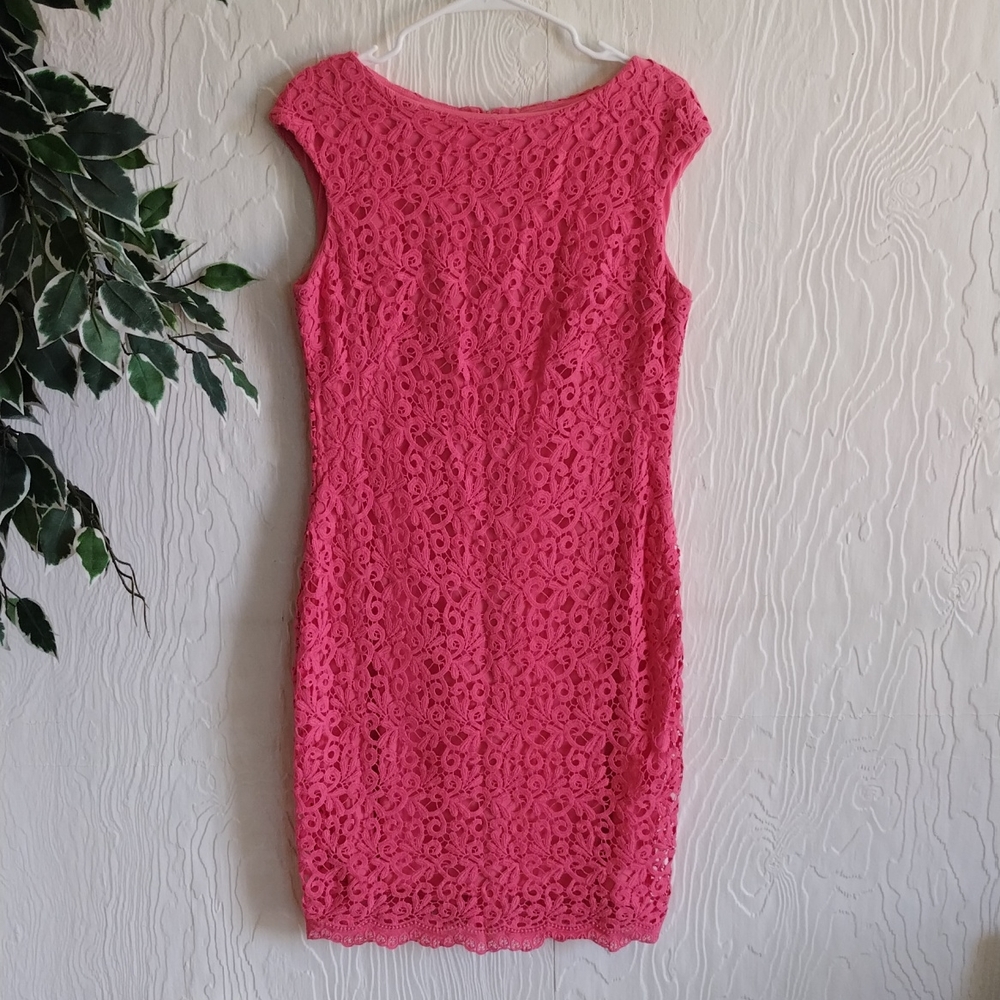 Ralph Lauren Coral lace knee-length dress 10